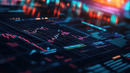 Aufkleber - Abstract Data Visualization with Bright Colors