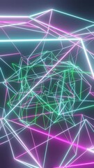 Poster - abstract background with green lines, 4k vertical background social media suitable 