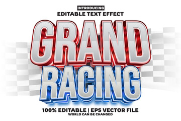 Poster - Grand Racing editable text effect in new modern trend style