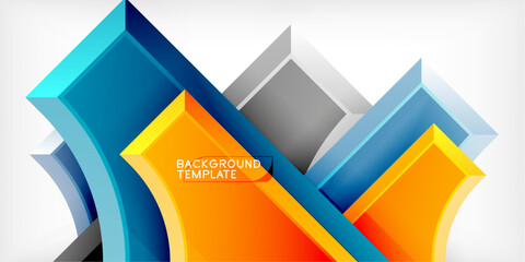 Aufkleber - Square, arrow shapes with round elements Vector Illustration For Wallpaper, Banner, Background, Card, Book Illustration, landing page