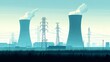 © WanCorp - Industrial Cooling Towers and Power Lines Landscape