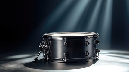 Elegant Black Drum with Dramatic Lighting Effects