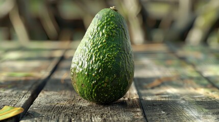 Poster - Mexican avocado persea americana on rustic wooden table Main ingredient to prepare guacamole Close up image