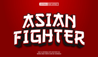 Poster - Editable 3d text style effect - Asian Fighter text effect Template