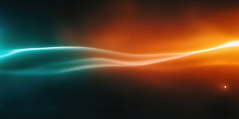 Poster - vibrant abstract waves in blue and orange colors