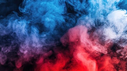 Poster - Colorful Smoke Patterns in Blue and Red Shades