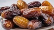 © Rijal - Close-Up Photography of Fresh Dates on White Background, Fresh dates displayed on a clean, minimalist white background, highlighting texture