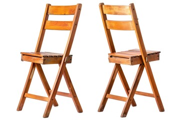 set of wooden chairs. Isolated on white with clipping path