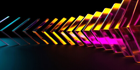 Abstract colorful glass object on dark background
