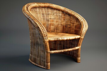 Weave chair handmade or Old rattan chair isolated