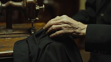 tailor man hands close up
