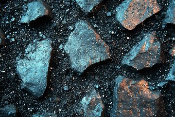 Poster - Abstract grainy paper texture for a background or backdrop. Empty asphalt road surface for decorative elements. Dark material texture for a presentation template.