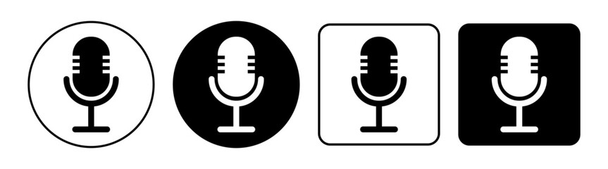 Simple microphone icon, voice search sign. Vector flat illustration, icons, logo design