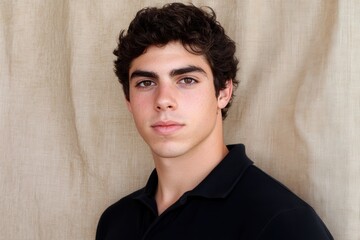 Portrait of Actor in Casual Attire Against Neutral Background