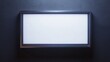 © Mykola - Lightbox On Dark Background. 3D Rendering with White Frame for Visual Advertisement
