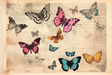 Poster - Butterflys animal insect paper.