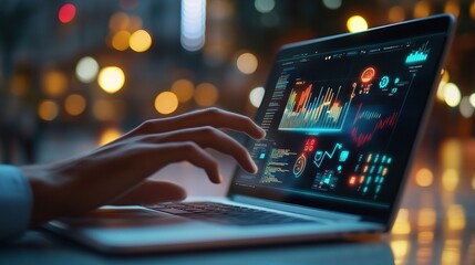 Poster - Data Analysis on Laptop with Colorful Graphics