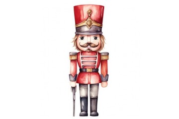 Sticker - Nutcracker white background representation celebration.