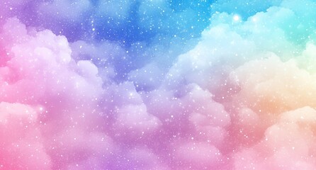 Wall Mural - pastel-colored dreamy nebula with sparkles generative ai