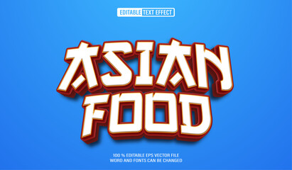 Poster - Editable 3d text style effect - Asian Food text effect Template