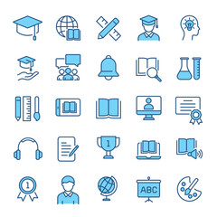 Wall Mural - education icons collection. editable stroke. line colors icon series.
