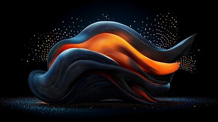 Aufkleber - Luminous Mesh Gradient Curves Flowing Like Liquid Neon Waves   Abstract Digital of Mesmerizing Futuristic Energy and Motion