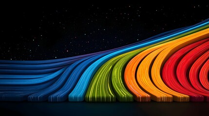 Aufkleber - Stunning abstract digital featuring a glowing mesh of dynamic radial lines and vibrant neon color streaks creating a futuristic and mesmerizing visual effect