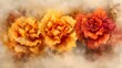 © fledermausstudio - Three Orange Roses Watercolor Painting   Romantic Floral Art