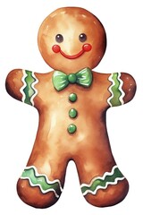 Sticker - Simple gingerbread man snowman cookie food.