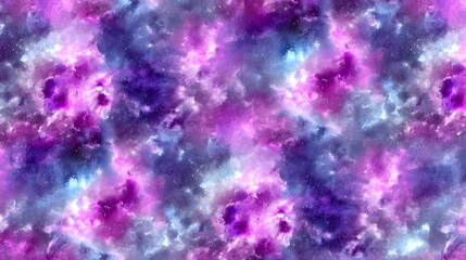 Canvas Print - Abstract Purple and Blue Watercolor Galaxy Background