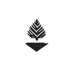 Poster - Abstract geometric design of a tree with a flat bottom.