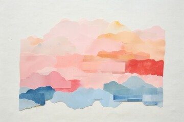 Sticker - Simple cloud art painting abstract.