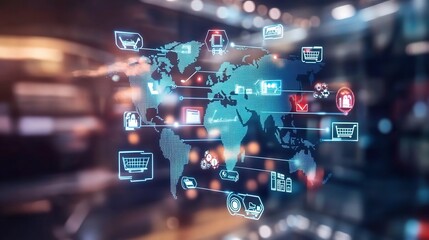 Poster - Digital Global Connectivity and E-commerce Visualization