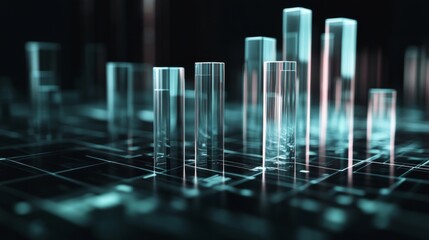 Poster - abstract 3d data visualization concept in dark background
