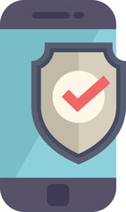 Poster - smartphone is displaying a security shield with a check mark, indicating successful protection