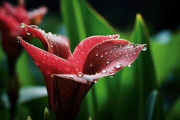 Sticker - Canna with dew blossom droplet flower.