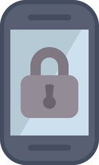 Poster - smartphone showing a padlock icon, representing mobile security and data protection
