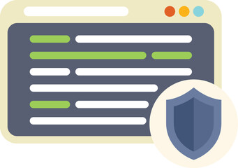 Poster - Web browser window with a shield icon, representing a secure platform protecting user data and privacy