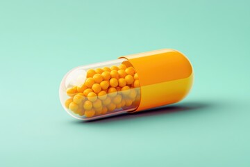 Vitamin A pill on color background