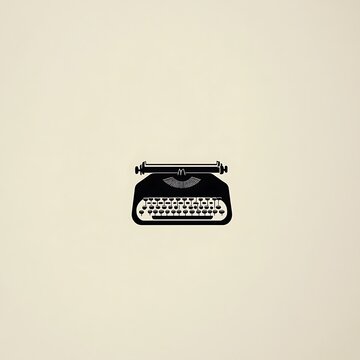 Black typewriter on a white background.