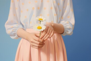 Canvas Print - Daisy holding flower petal.