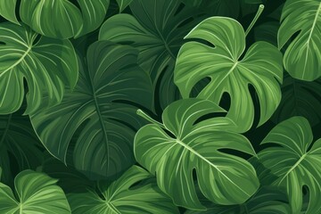 Sticker - Monstera leaves texture backgrounds nature plant.