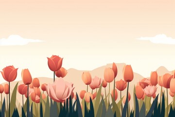 Canvas Print - tulip garden landscape backgrounds outdoors.