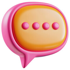 Poster - A pink and orange speech bubble with four buttons on it