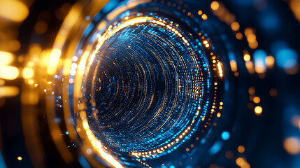 Fototapete - Experience the dynamic flow of colorful data streams represented through an engaging and abstract design