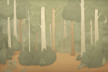 Wall Mural - Forest background backgrounds outdoors painting.