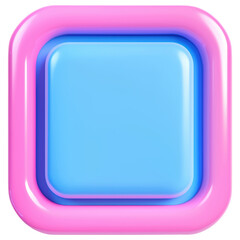 Poster - A blue and pink square with a white background