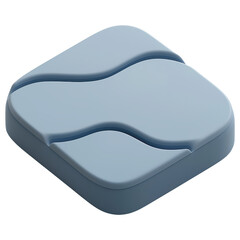 Poster - A blue square with a wave pattern on it