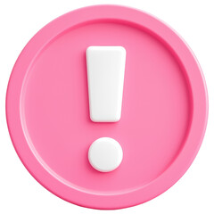 Poster - A pink and white circle with a white exclamation point in the middle