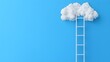 © Vibe Stock - Creative ladder leading to a fluffy cloud on blue background